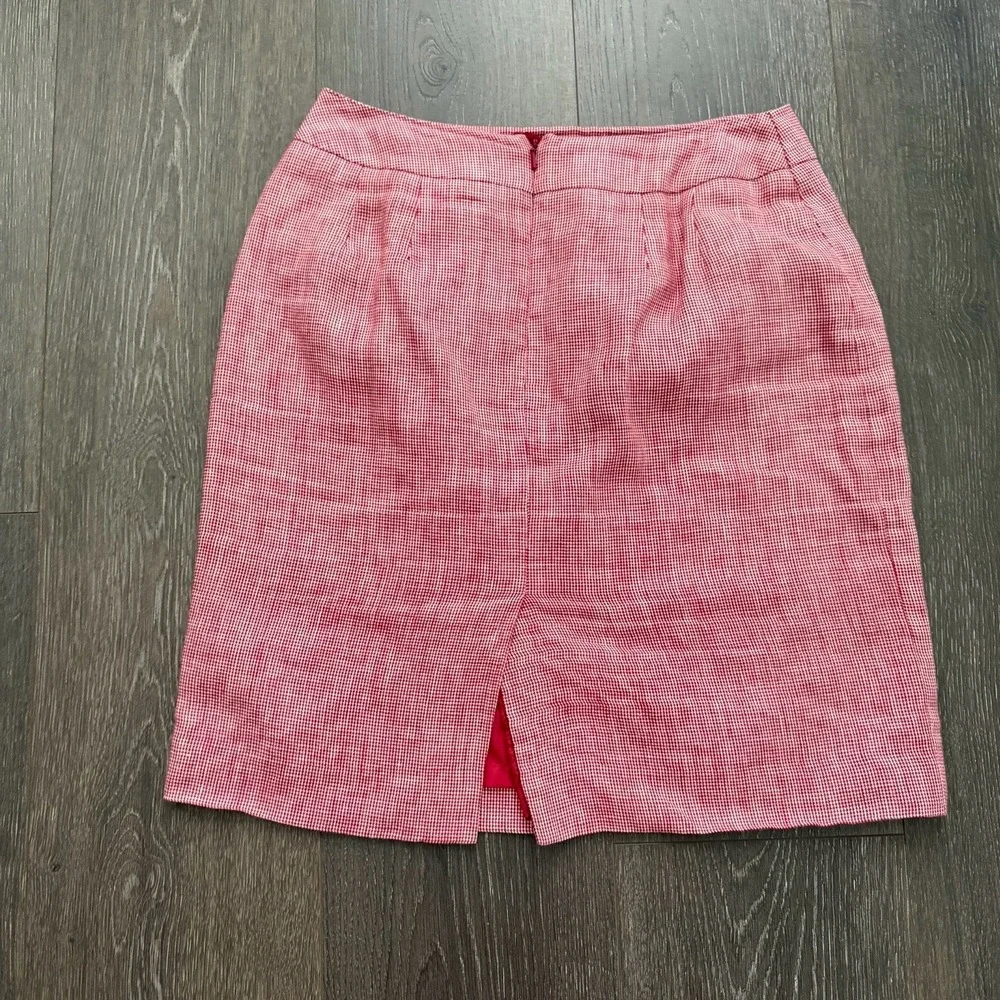 Vitg Talbots Lined Plaid Irish Linen Skirt Sz 4P Academia Preppy Quiet Luxury - Picture 6 of 6